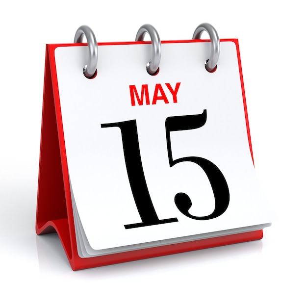 Rendering 3d del calendario di maggio