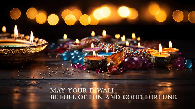 May your Diwali be full of fun and good fortune Greeting indian holdiday card