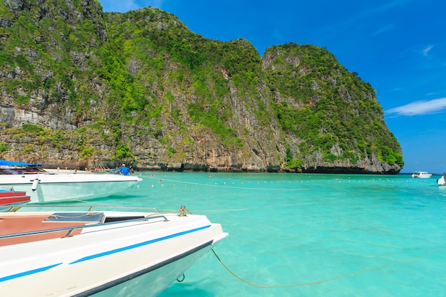 MAYA BAY one of the most beautiful beaches of Phuket province Thailand.