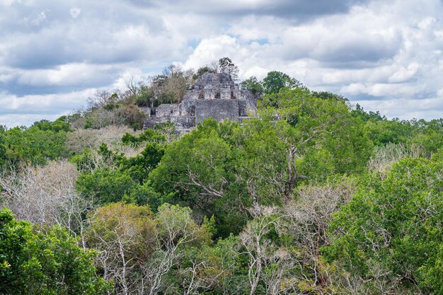 Maya-ruïnes in de jungle