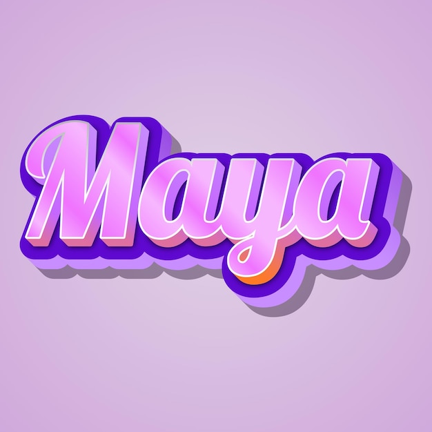 Maya typography 3d design cute text word cool background photo jpg