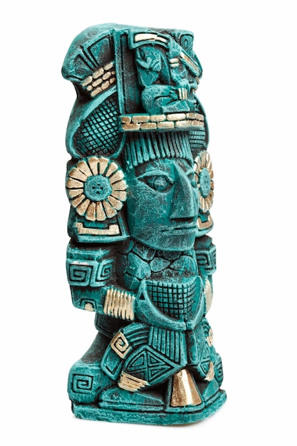 Mayan deity statue from Mexico isolated