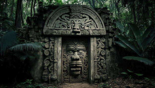 Mayan door in the forestGenerative AI