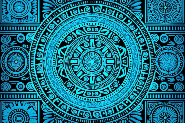 Photo mayan or mexican pattern as background decoration ai generative