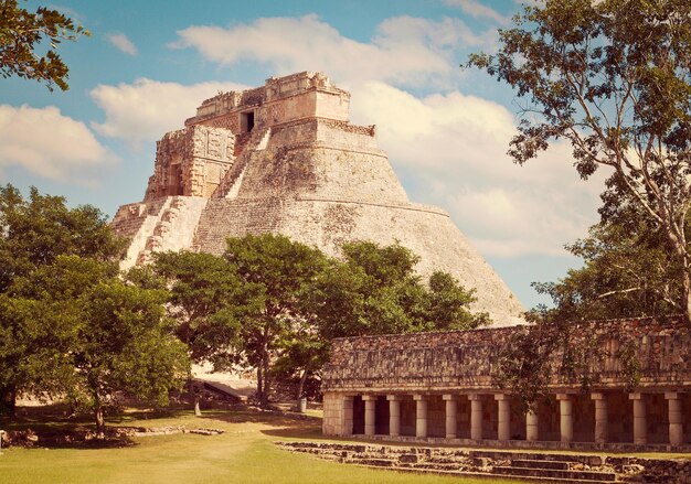 Mayan pyramid pyramid of the magician in uxmal