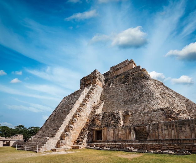 Mayan pyramid in uxmal mexico