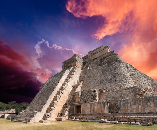 Mayan pyramid in Uxmal Mexico