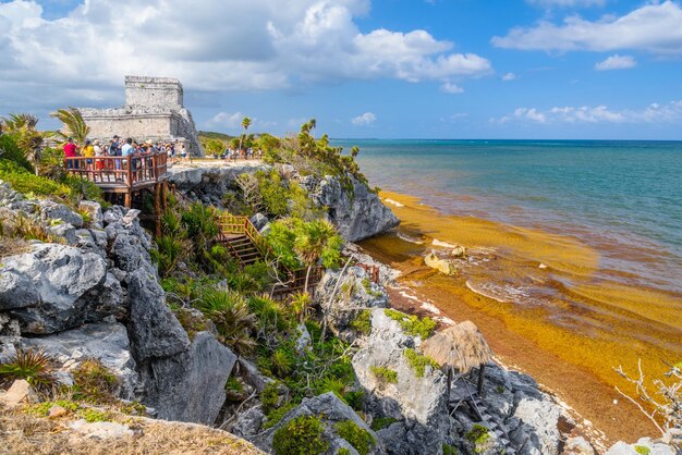 Mayan Ruins in Tulum Riviera Maya Yucatan Caribbean Sea Mexico