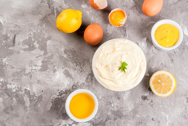 Mayonnaise with ingredients