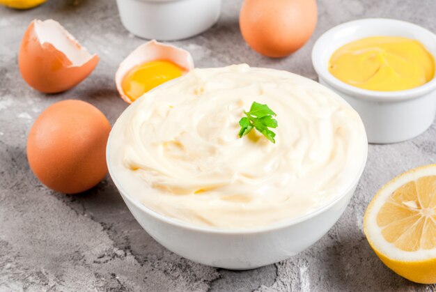 Mayonnaise with ingredients