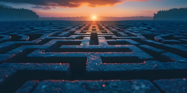 a maze with a clear path leading to the goal symbolizing finding the simplest solution in a complex business problem concept business problemsolving clear path solutions simplifying complexity