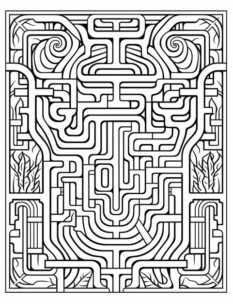 a maze with a maze in the middle and a maze in the middle generative ai