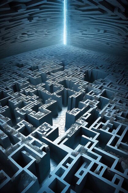 Foto un labirinto simile a un labirinto di realtà mutevoli e illusioni ottiche
