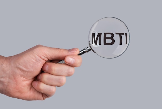 MBTI acronym through magnifying glass