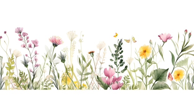 meadow flowers border floral border floral template watercolor wildflowers flower backgrounds