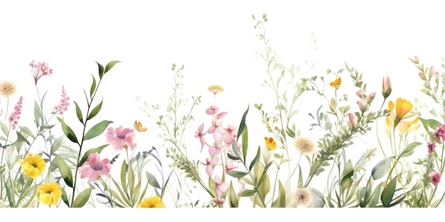meadow flowers border floral border floral template watercolor wildflowers flower backgrounds