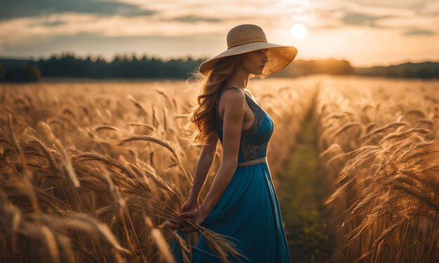 Meadow Haymaking Under Cerulean Skies Wallpaper