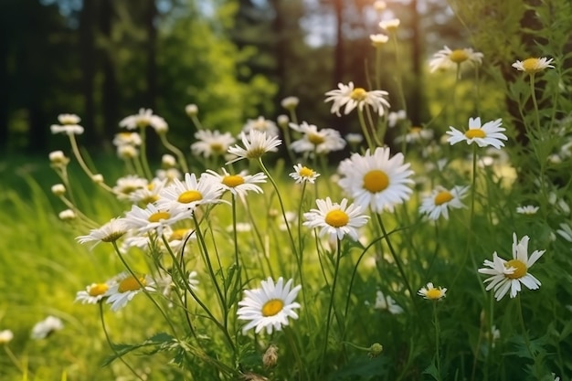 Meadow's Delight wilde madeliefjesbloemen en witte kamilles bloeien