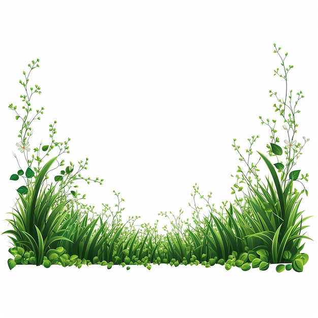 Meadow Serenity Green Grass Meadow Border Vector (장 경계  ⁇ 터)