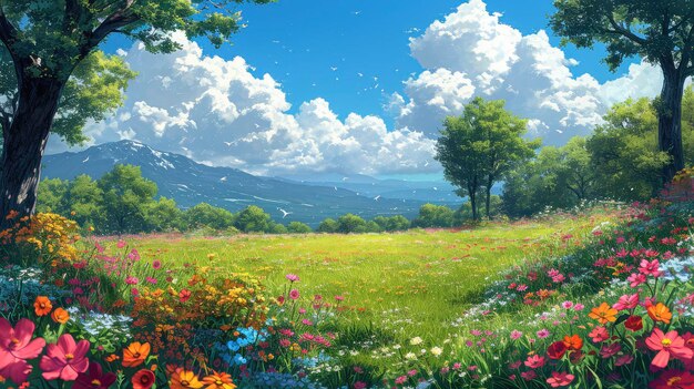 Meadow Spring Background Banner HD