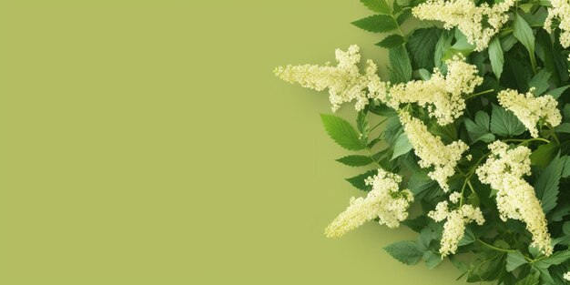 Meadowsweet Flower копирует космический фон Генеративный ИИ