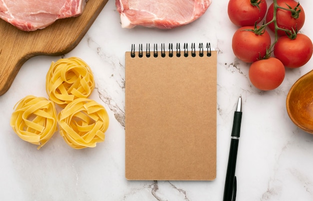 Meal planning notepad and food composition