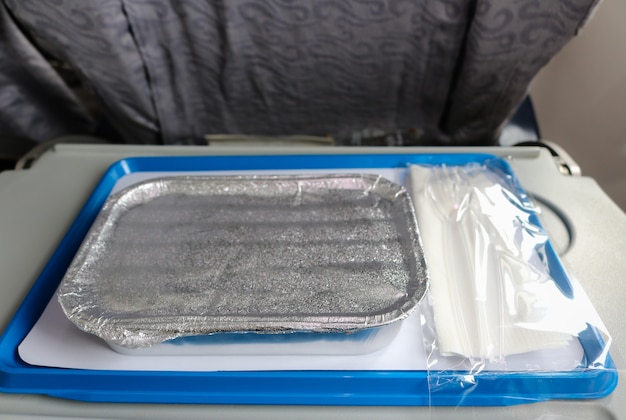 Meal serve on airplane for passenger