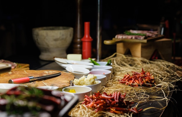 Photo meals prepared in the kitchen of a restaurant