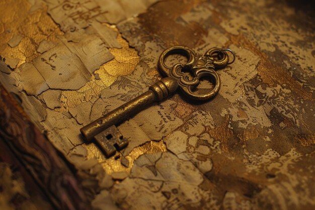 Meandering Memories Antique Brass Key