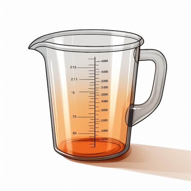 Photo measuring cup 2d cartoon illustraton on white background hd