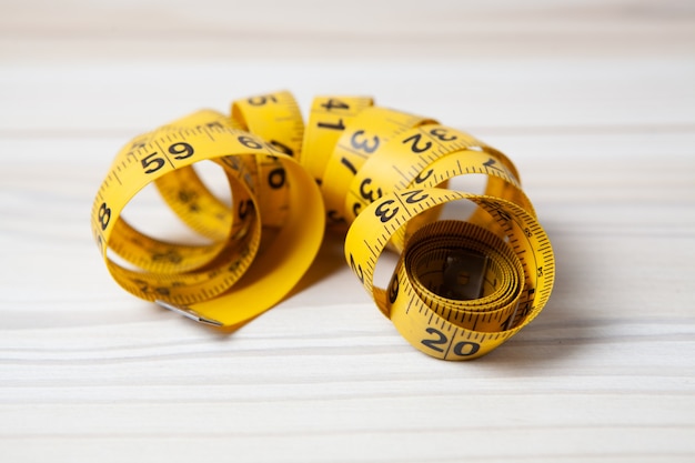 Measuring tape on the table