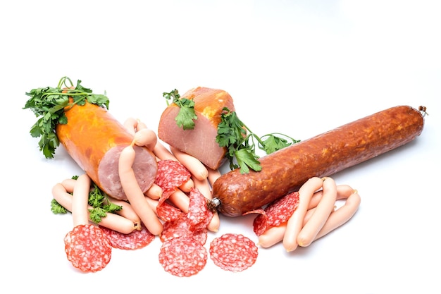 Meat allsorts on a round board