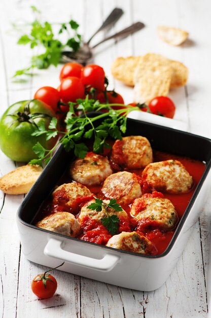 Meat balls with tomato sauce