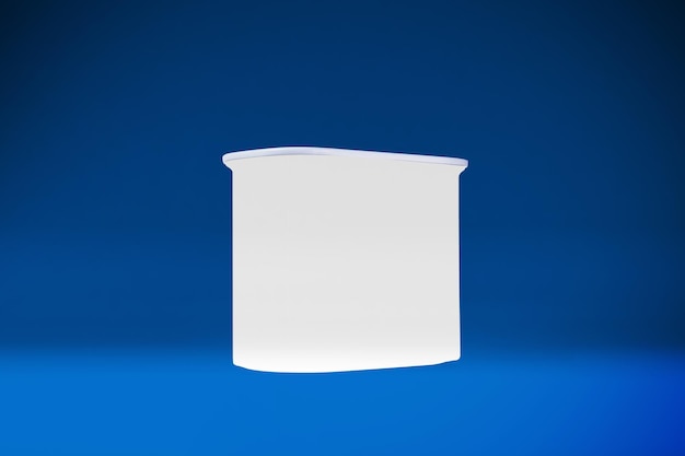 Meat Can Front Side Isolated In Blue Background