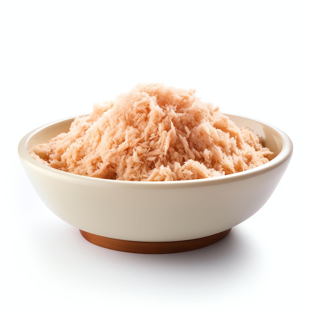 a meat floss on a bowl studio light isolated on white background