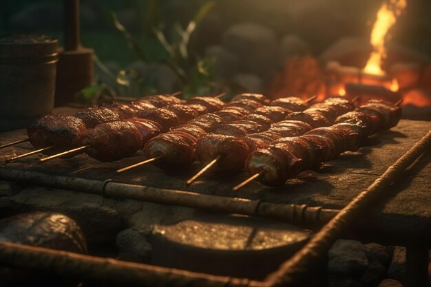 Meat on the grill Generative AI