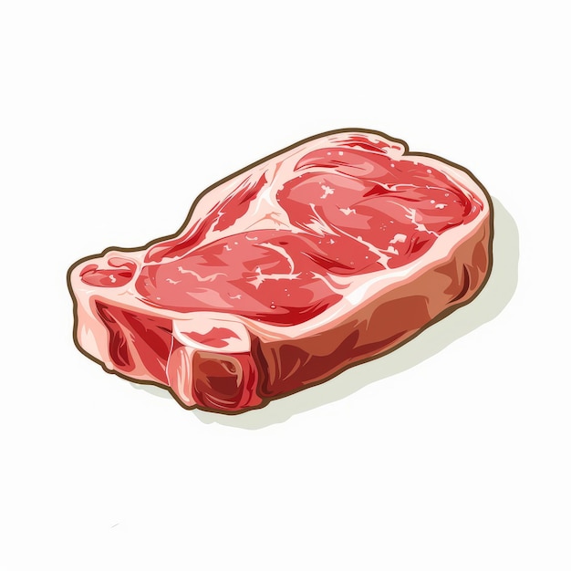 白い背景に孤立した肉