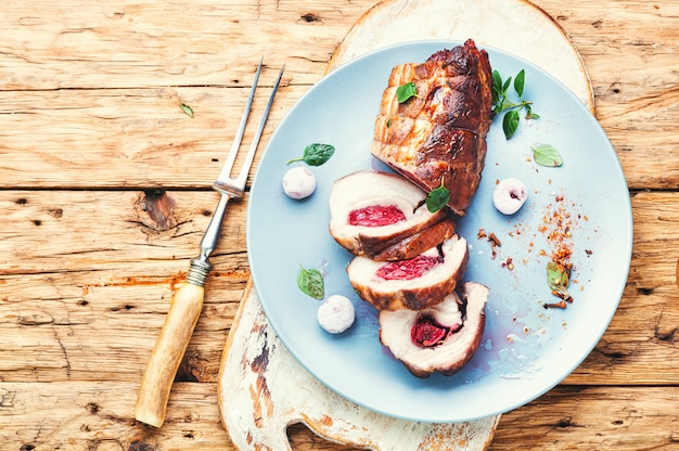 Meat loaf with cherry