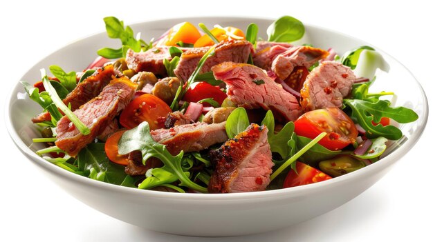 meat salad on a white background