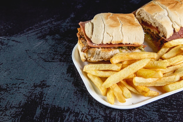 Meat sandwich milanesa fast food from Argentina