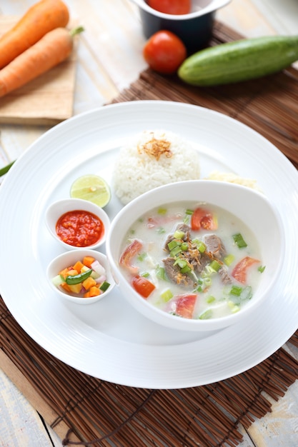 meat soto with coconut milk