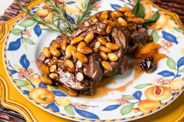 Meat Steak with Almonds