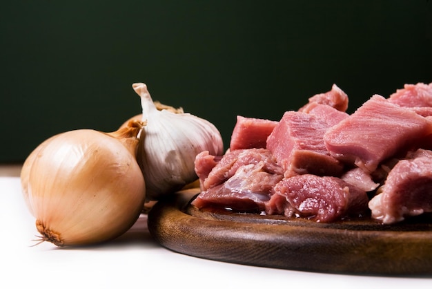 Meat with onions and garlic