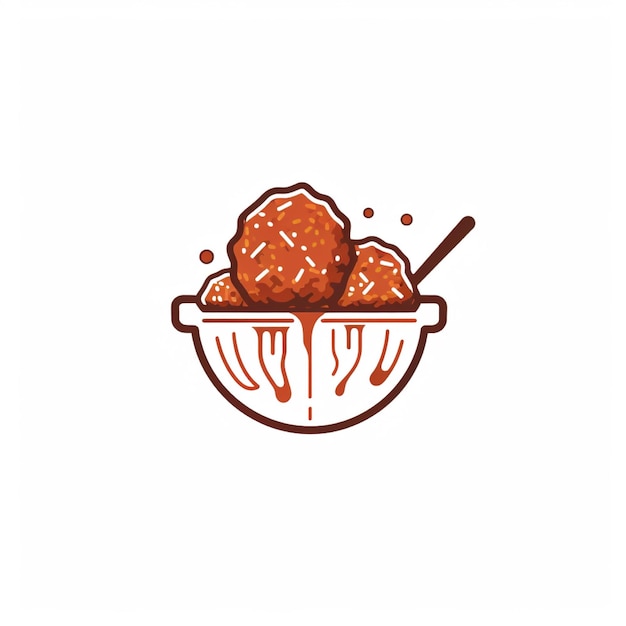 meatball logo vector flat white background