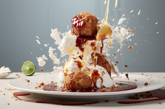 Foto meatball reverie culinary elegance magic op wit delicious meatball foto
