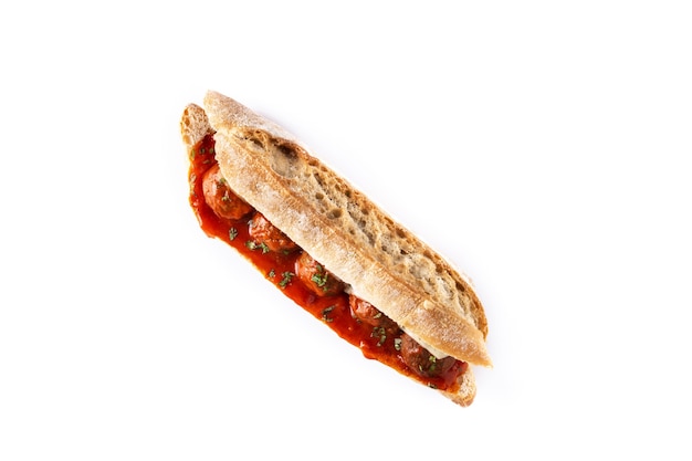 Meatball sub sandwich isolated