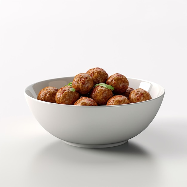 Meatball on white background