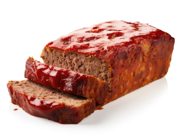 Meatloaf geïsoleerd op witte achtergrond