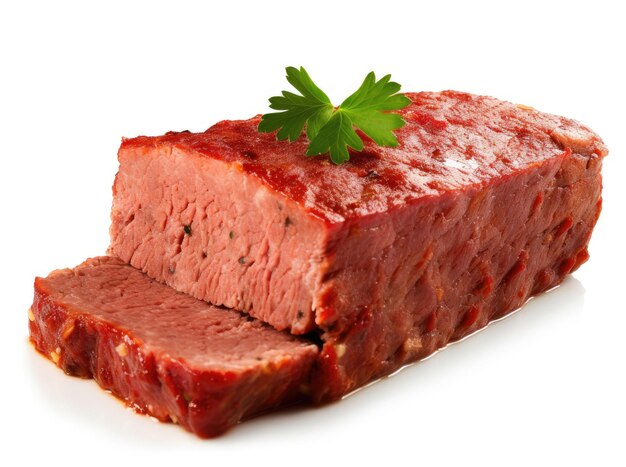 Photo meatloaf isolated on white background