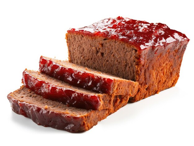 Meatloaf isolated on white background